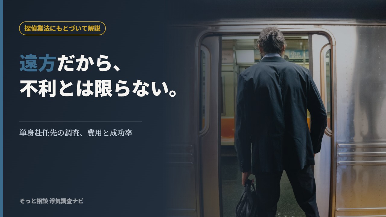 単身赴任中の夫の浮気調査について解説する記事のアイキャッチ